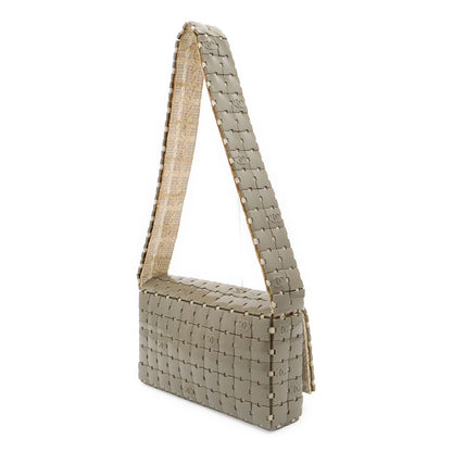 Chanel Puzzle CC Logo Shoulder Bag Plastic Canvas Gray — view 2