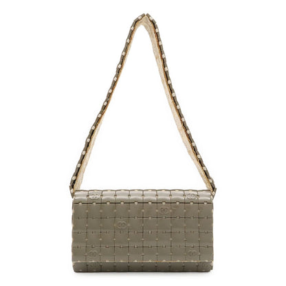 Chanel Puzzle CC Logo Shoulder Bag Plastic Canvas Gray