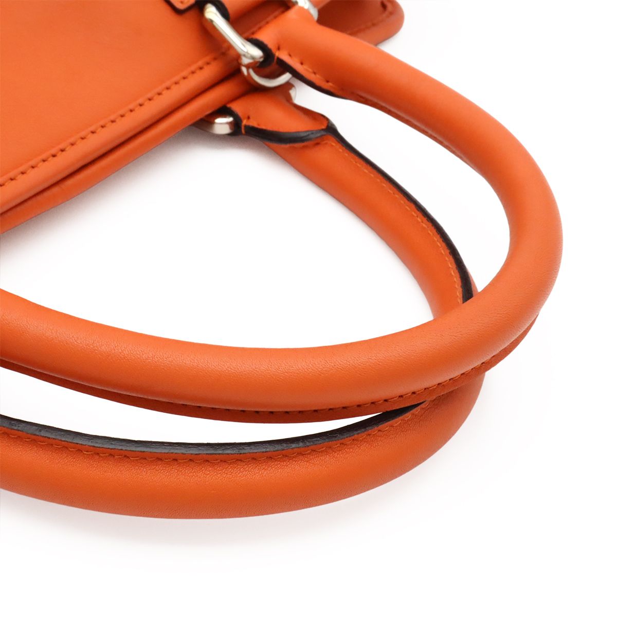 Loewe Amazona 36 Anagram Mini Boston Bag 2-Way Leather Orange Silver — view 4