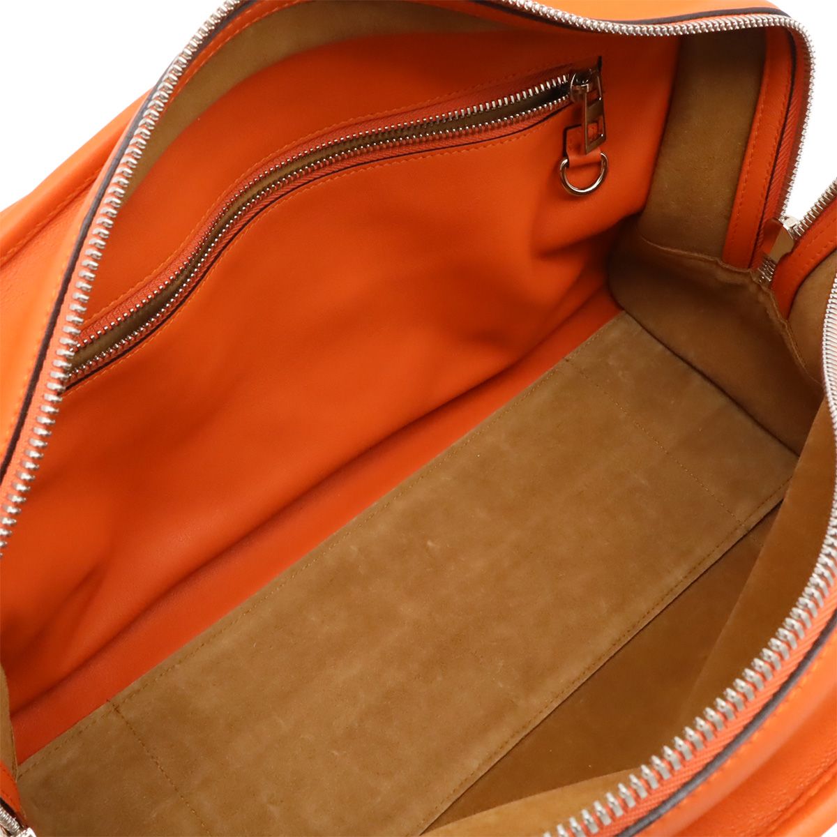 Loewe Amazona 36 Anagram Mini Boston Bag 2-Way Leather Orange Silver — view 7