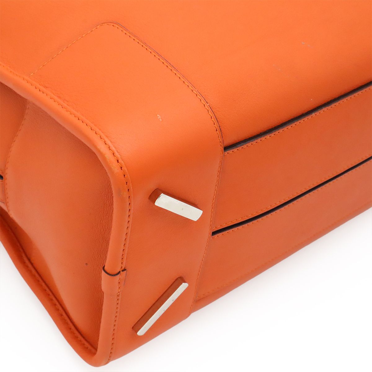 Loewe Amazona 36 Anagram Mini Boston Bag 2-Way Leather Orange Silver — view 3