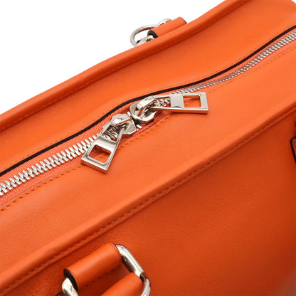 Loewe Amazona 36 Anagram Mini Boston Bag 2-Way Leather Orange Silver — view 6