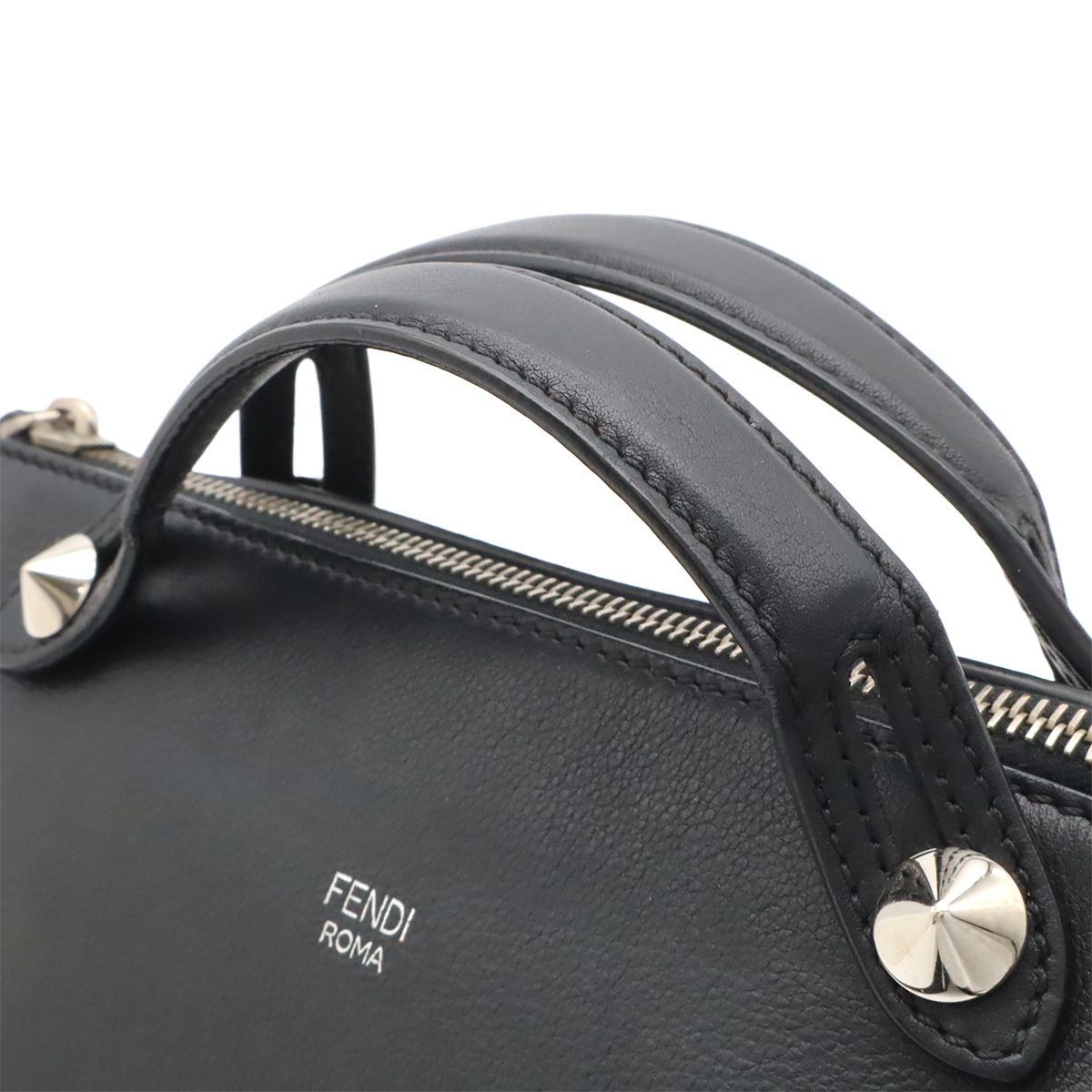 Fendi by the Way 2-Way Shoulder Bag Leather Black Silver — view 4
