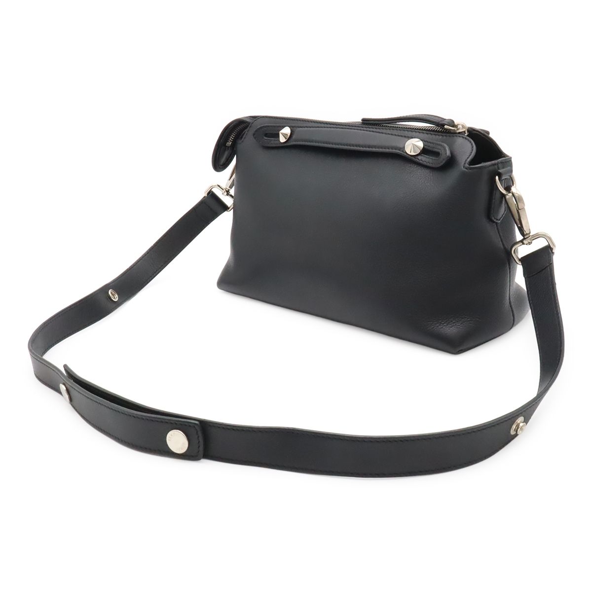 Fendi by the Way 2-Way Shoulder Bag Leather Black Silver — view 2