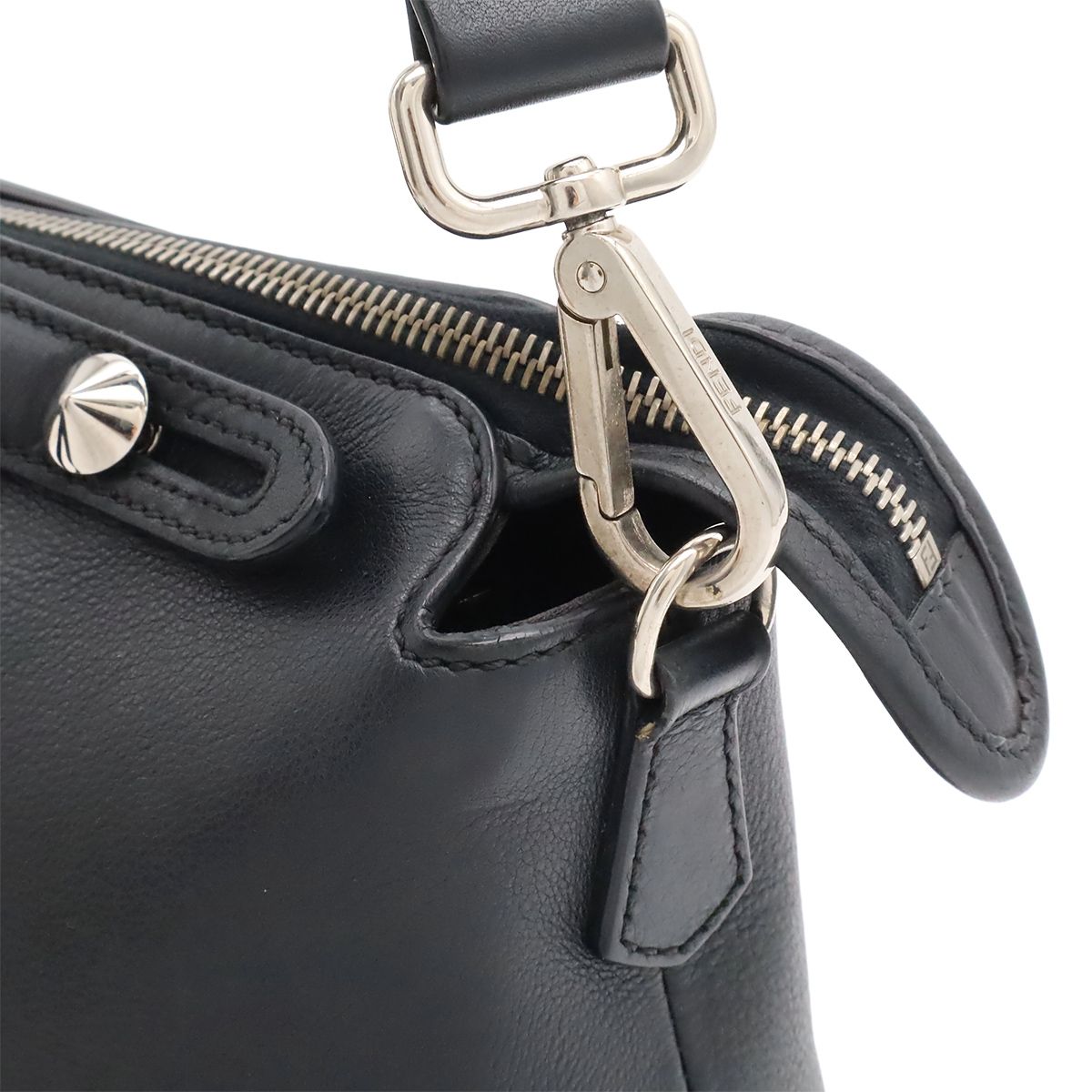 Fendi by the Way 2-Way Shoulder Bag Leather Black Silver — view 8