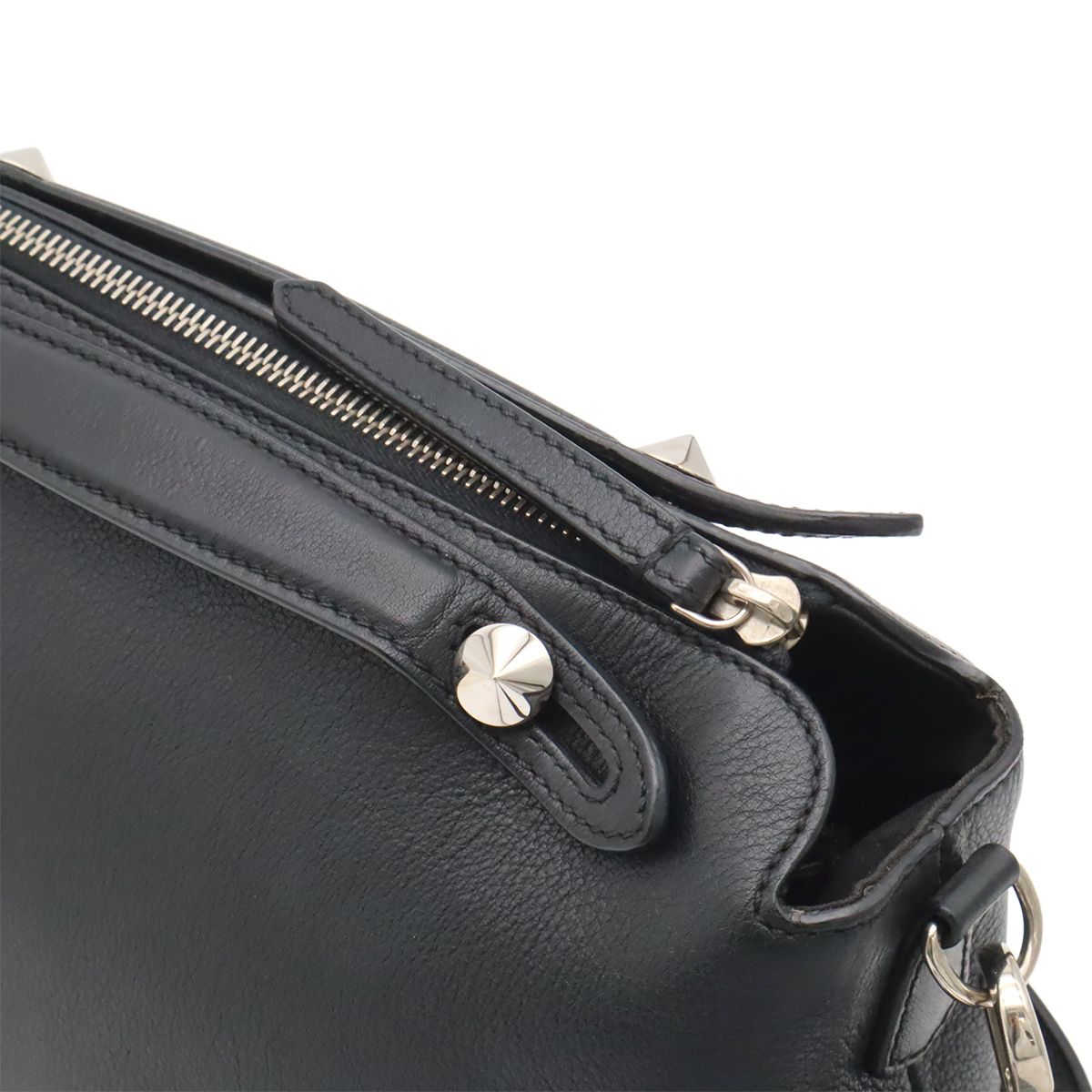 Fendi by the Way 2-Way Shoulder Bag Leather Black Silver — view 5