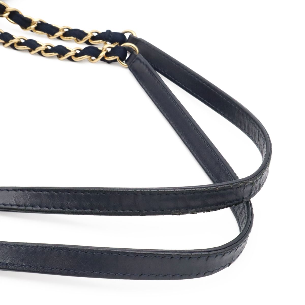 Chanel Deauville Line Tote MM Shoulder Bag Chain Denim Navy Gold — view 4