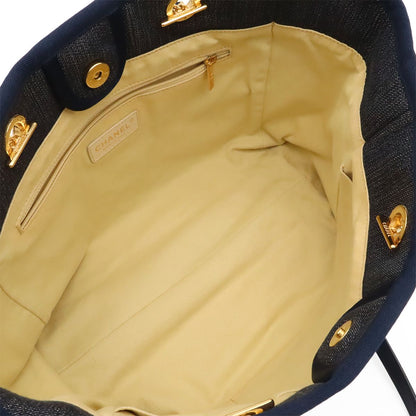 Chanel Deauville Line Tote MM Shoulder Bag Chain Denim Navy Gold — view 6
