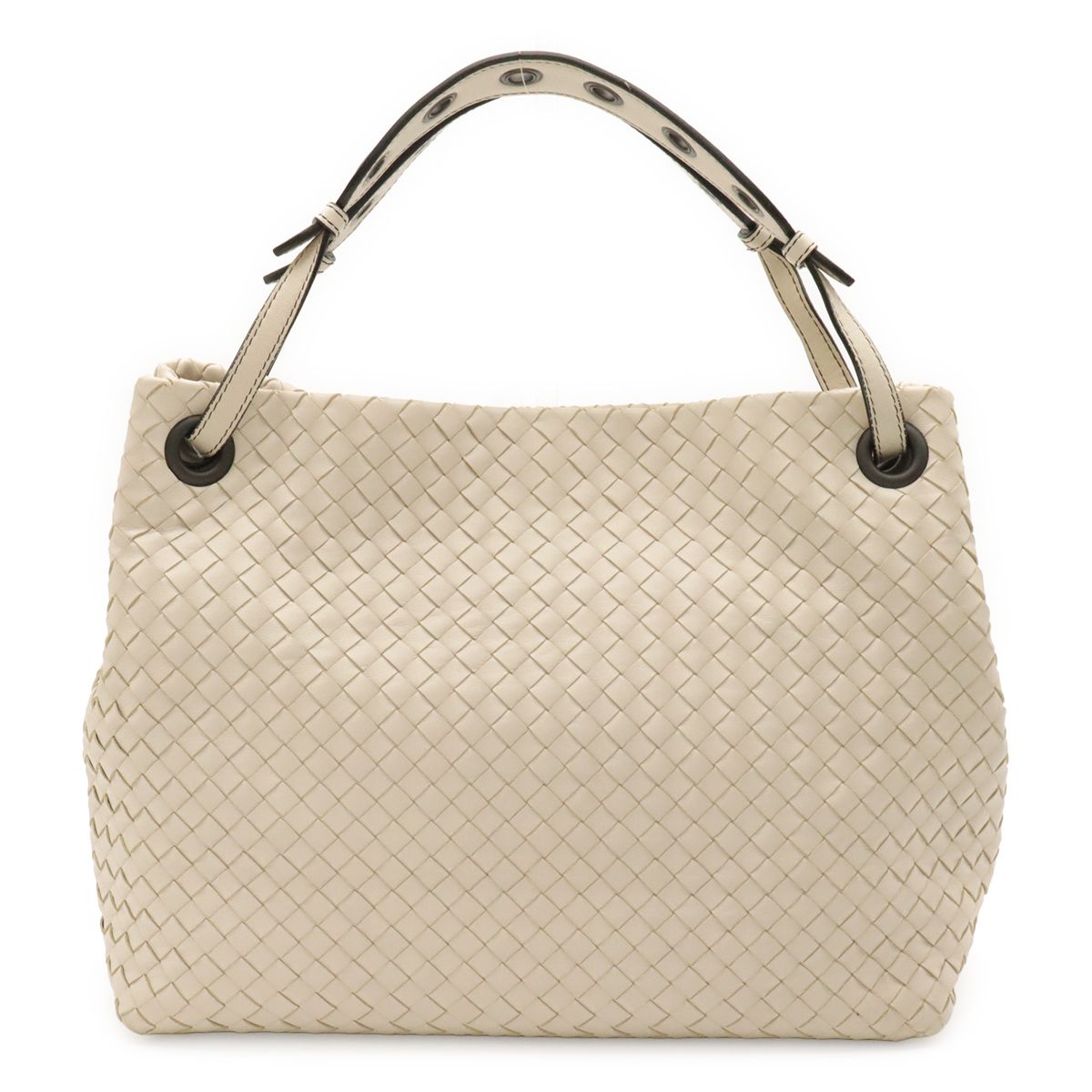 Bottega Veneta Intrecciato Garda Tote Shoulder Bag Leather Ivory