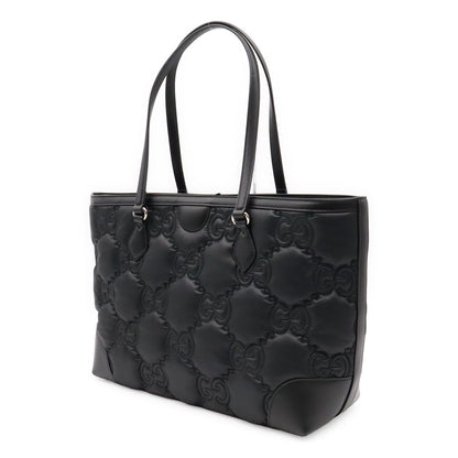 Gucci GG Matelasse Tote Large Shoulder Bag Nylon Leather Black — view 2