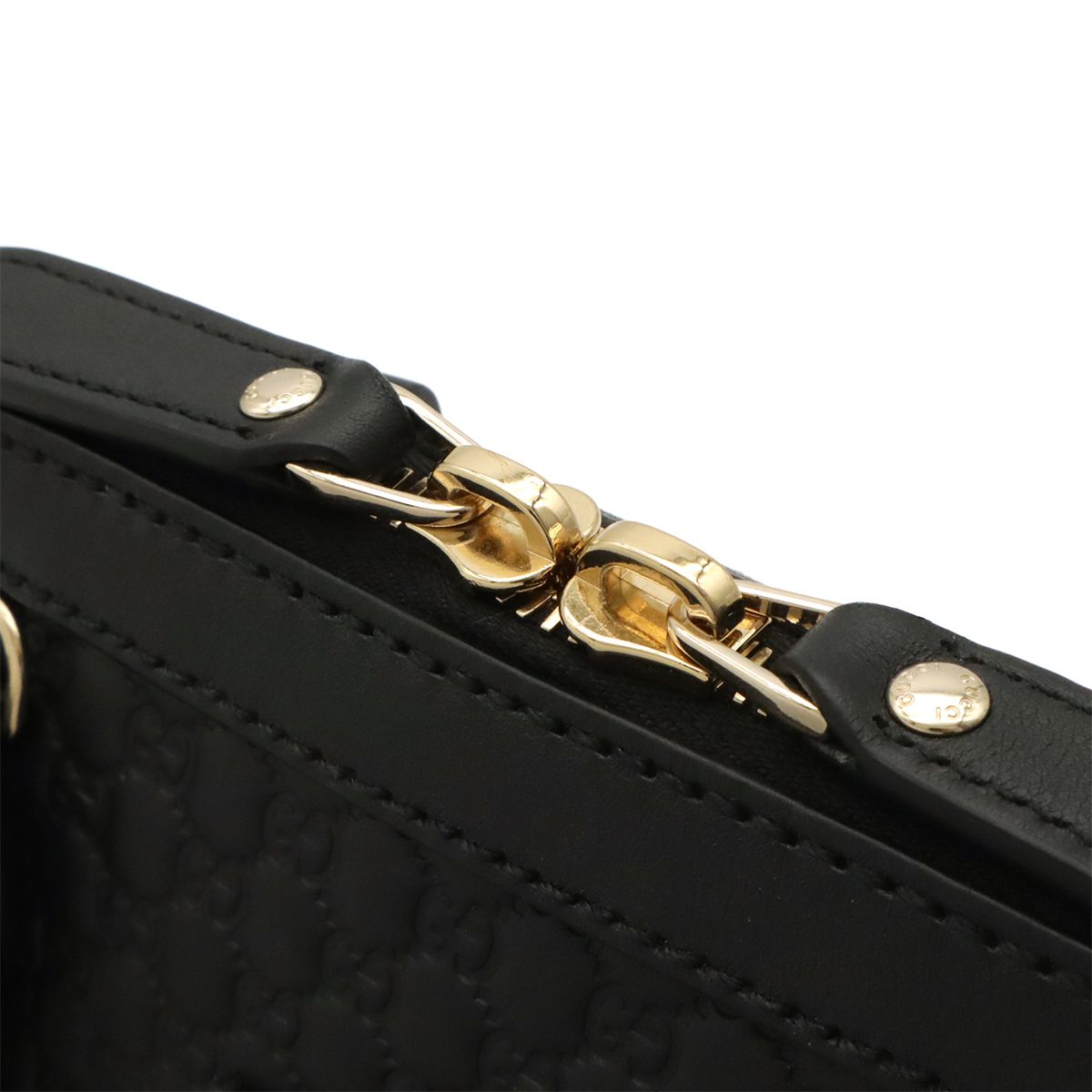 Gucci Micro Guccissima Mini Bag 2-Way Leather Black Gold — view 6