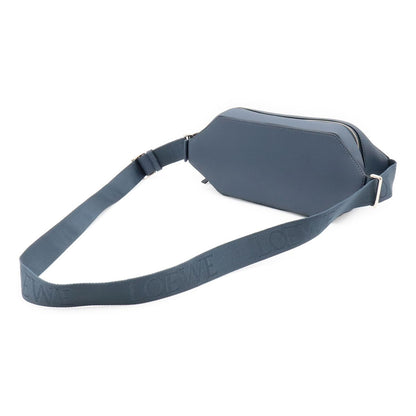 Loewe Convertible Sling Cross Belt Bag Leather Indigo Dye Blue Gray Silver — view 2