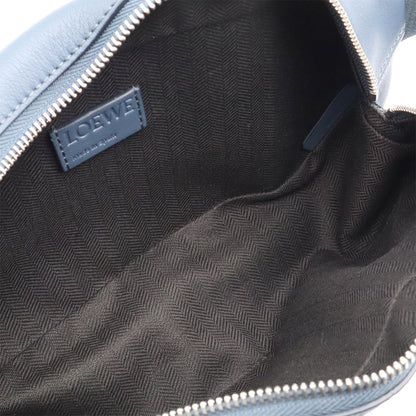 Loewe Convertible Sling Cross Belt Bag Leather Indigo Dye Blue Gray Silver — view 7