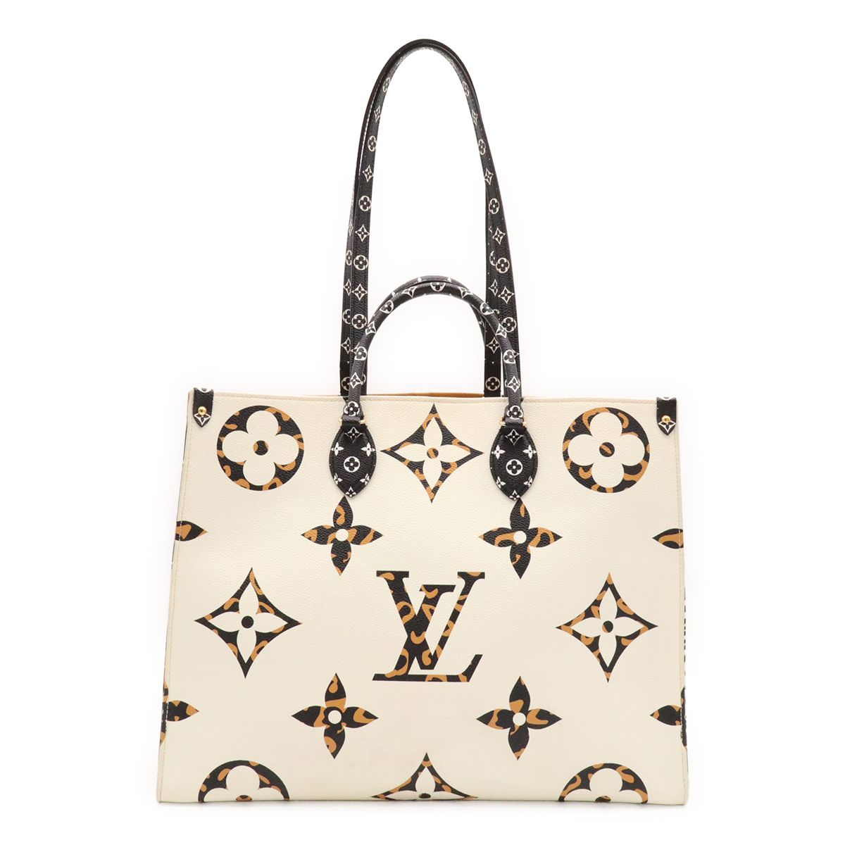 Louis Vuitton Monogram Jungle Giant On The Go GM Tote 2-Way Shoulder Bag Ivory