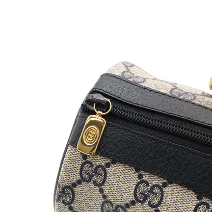 Gucci Vintage GG Plus Sherry Line Mini Boston Bag Leather Beige Navy 116.02.006 — view 5