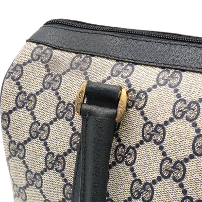 Gucci Vintage GG Plus Sherry Line Mini Boston Bag Leather Beige Navy 116.02.006 — view 6