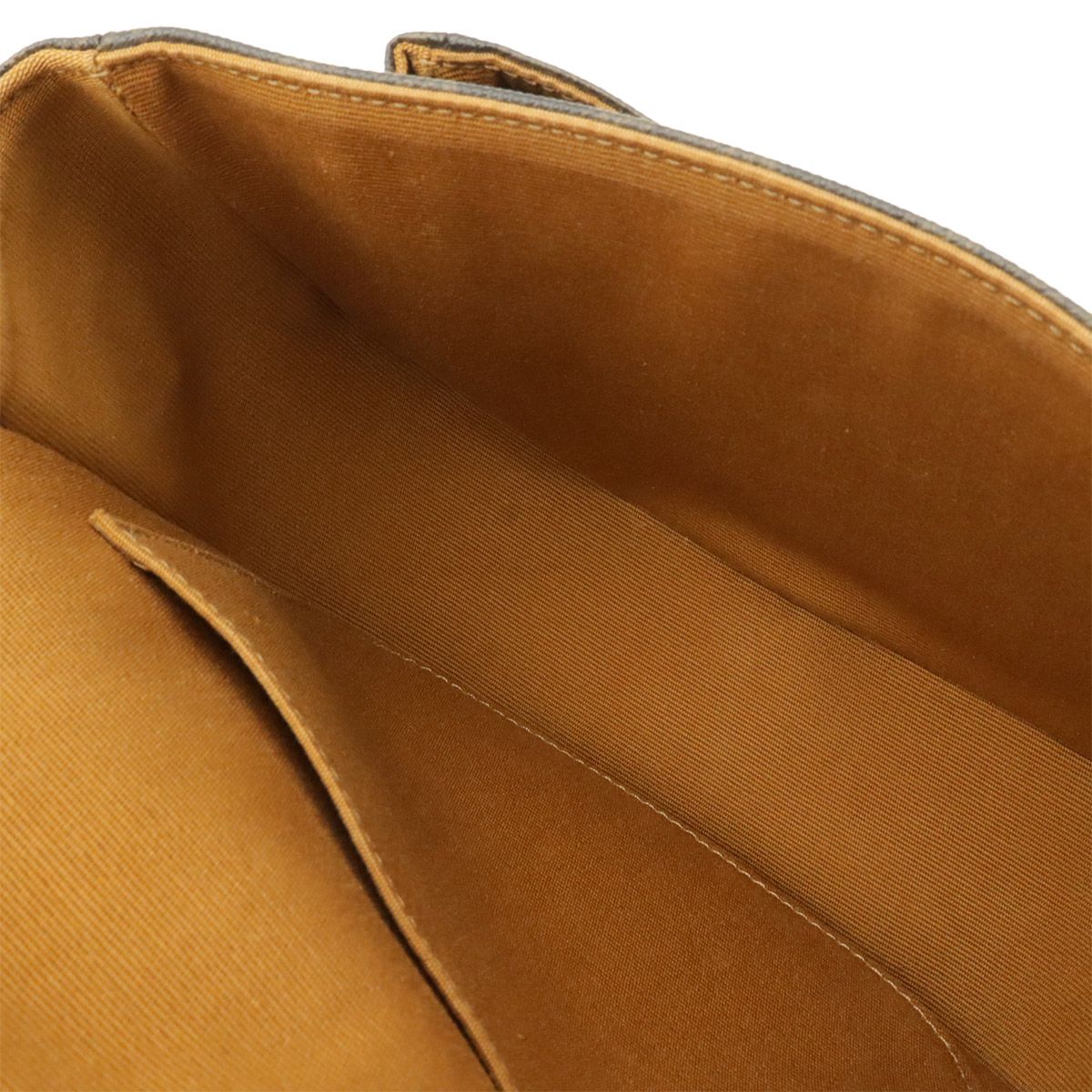 Celine Triomphe Folco Shoulder Bag Pochette Crossbody Canvas Leather Tan Dark — view 6
