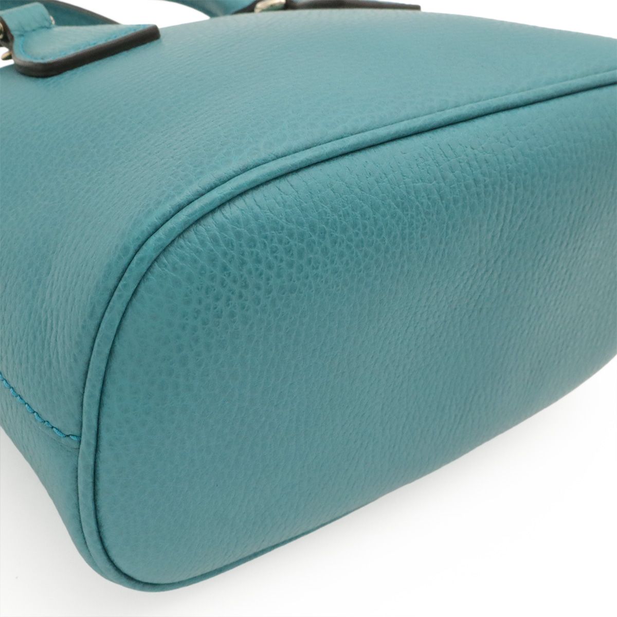 Gucci Interlocking G 2-Way Shoulder Bag Crossbody Leather Emerald Blue Gold — view 3