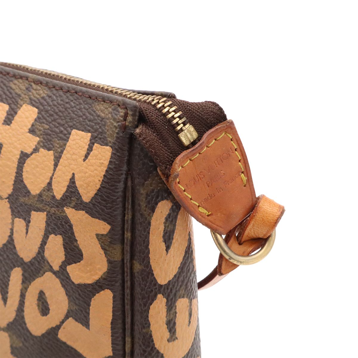 Louis Vuitton Monogram Graffiti Pochette Soir Pouch Handbag Peach — view 6