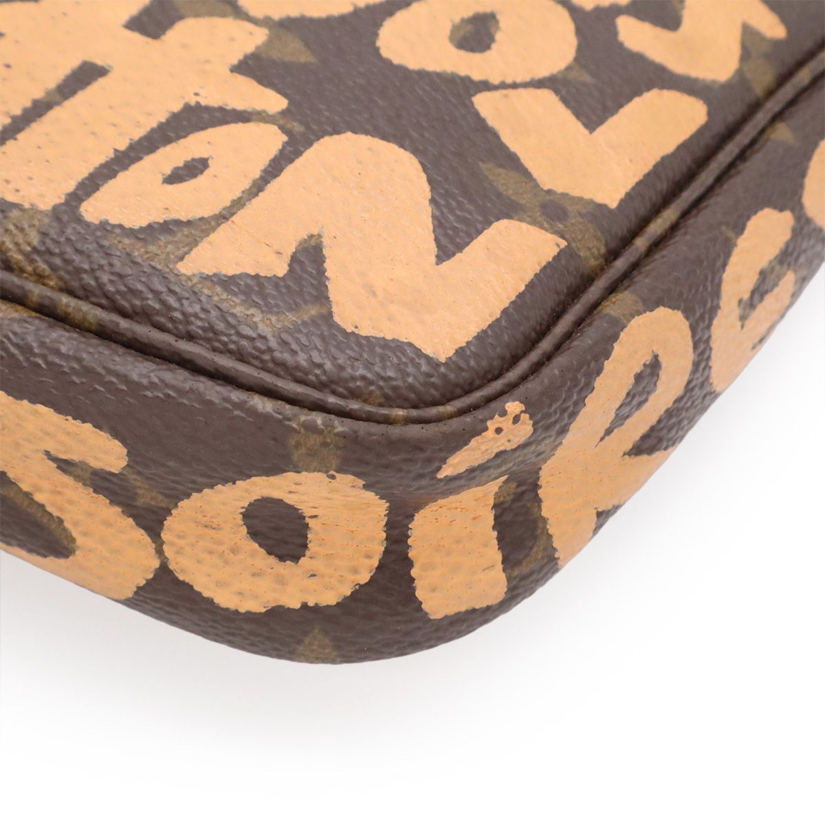 Louis Vuitton Monogram Graffiti Pochette Soir Pouch Handbag Peach — view 3
