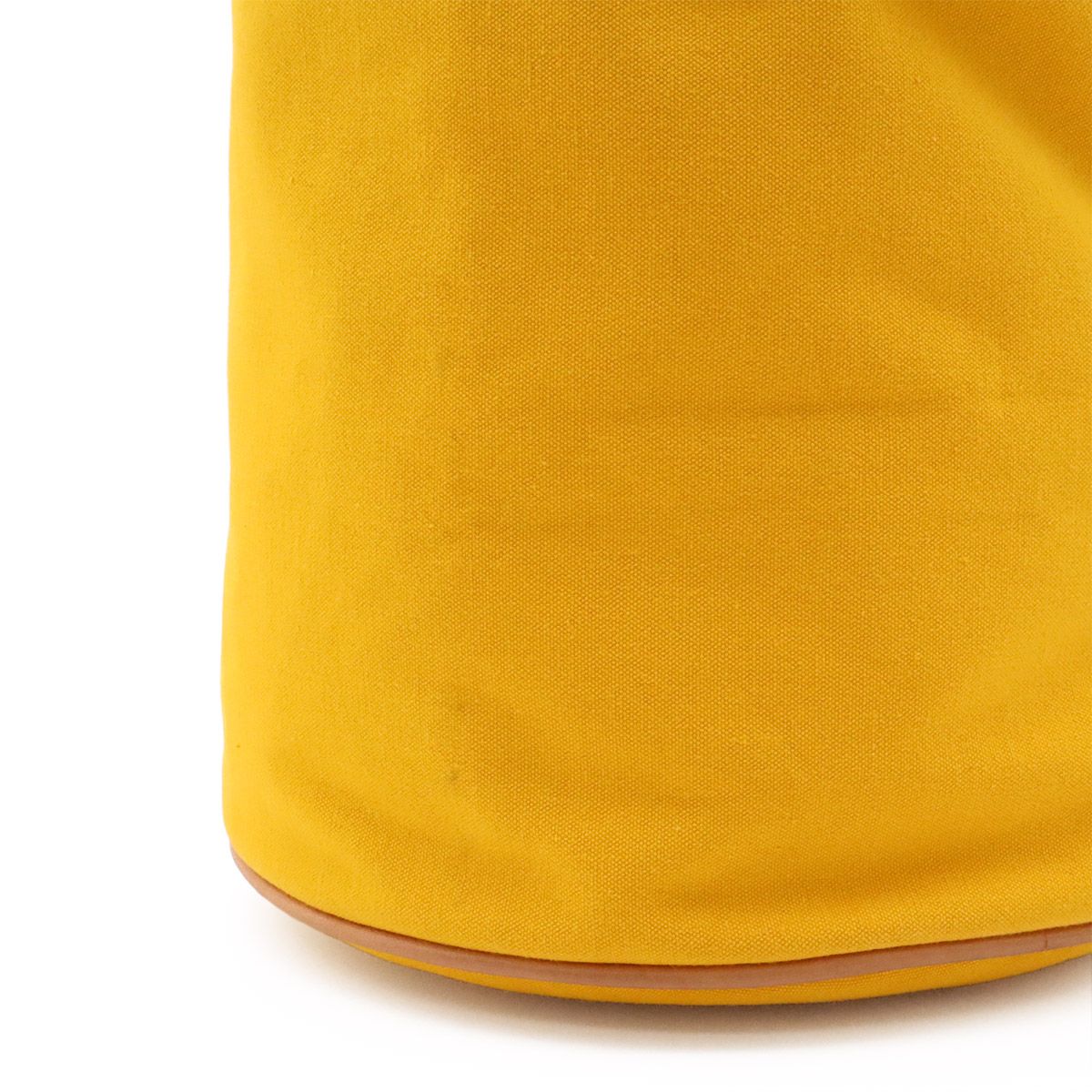 Hermes Polochon Mimile GM Shoulder Bag Drawstring Canvas Leather Yellow — view 6