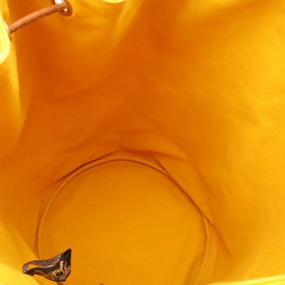Hermes Polochon Mimile GM Shoulder Bag Drawstring Canvas Leather Yellow — view 7