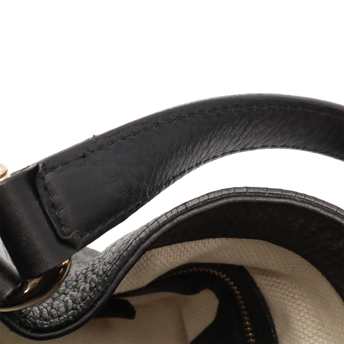 Gucci Soho Cellarius Tote Bag Shoulder Tassel Fringe Leather Black Gold — view 5