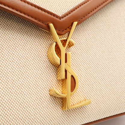 Saint Laurent Paris Cassandra Top Handle Bag Handbag Leather Natural Brown — view 7