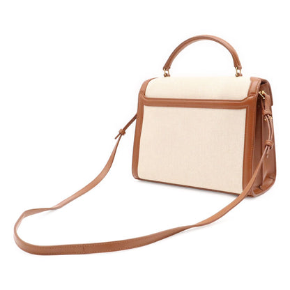 Saint Laurent Paris Cassandra Top Handle Bag Handbag Leather Natural Brown — view 2