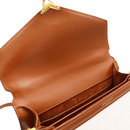 Saint Laurent Paris Cassandra Top Handle Bag Handbag Leather Natural Brown — view 8