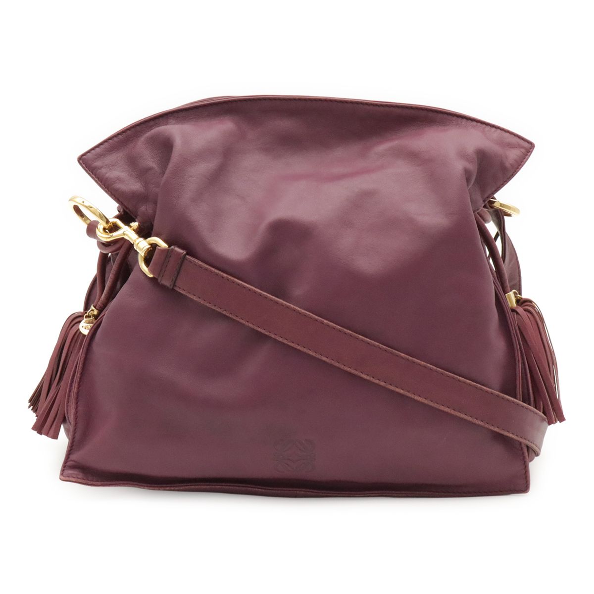 Loewe Flamenco Shoulder Bag Pochette Crossbody 2-Way Drawstring Fringe Tassel