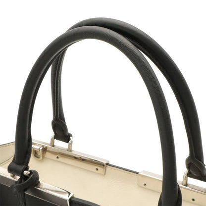 Fendi 2-Way Shoulder Bag Leather Black Silver — view 4