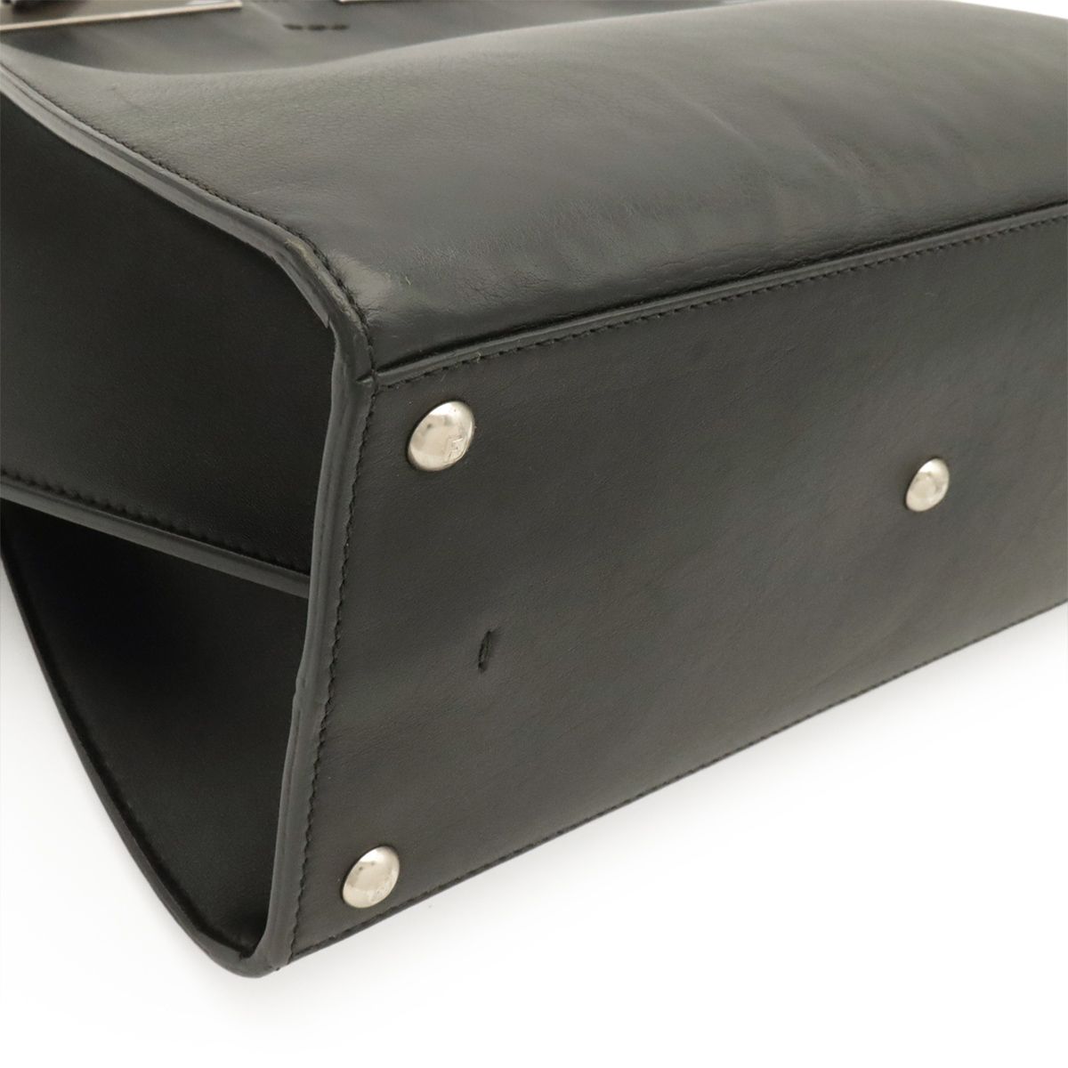 Fendi 2-Way Shoulder Bag Leather Black Silver — view 3