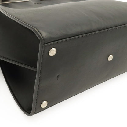 Fendi 2-Way Shoulder Bag Leather Black Silver — view 3