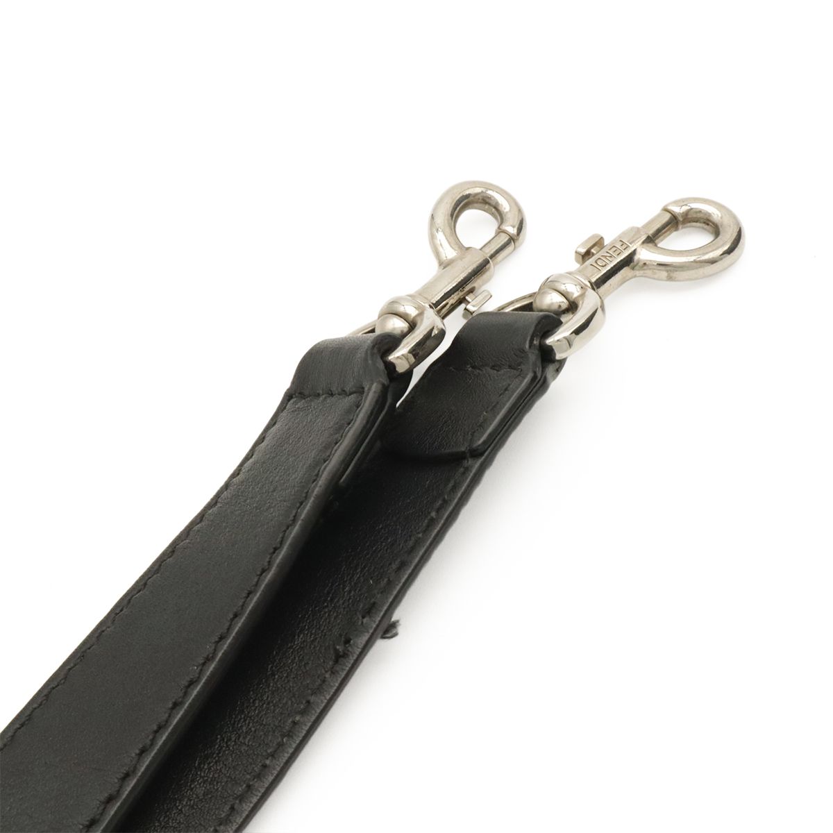 Fendi 2-Way Shoulder Bag Leather Black Silver — view 5