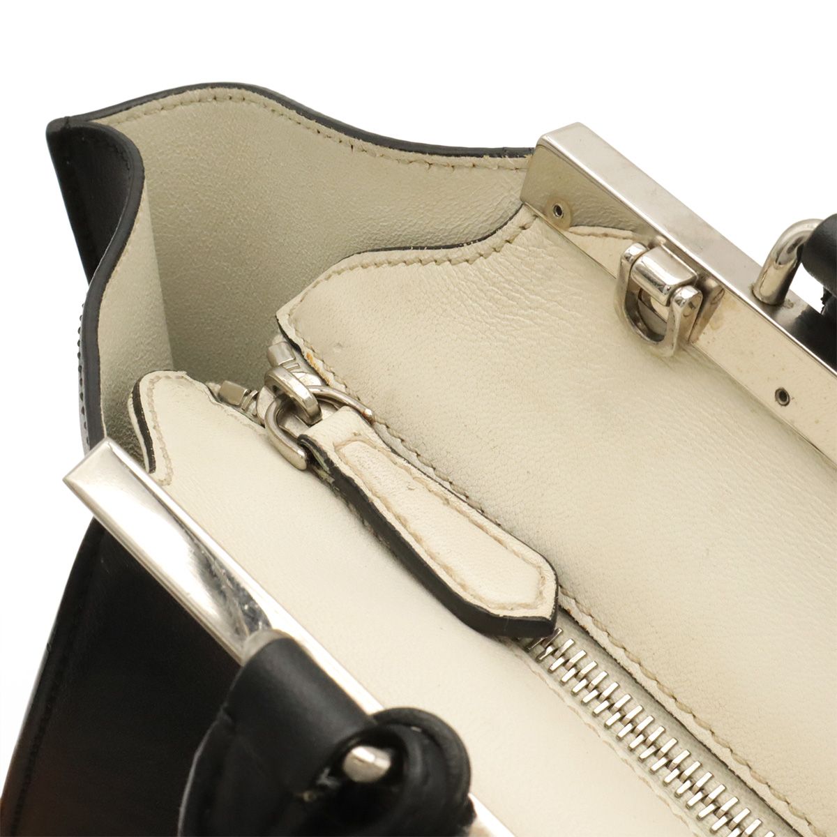 Fendi 2-Way Shoulder Bag Leather Black Silver — view 6