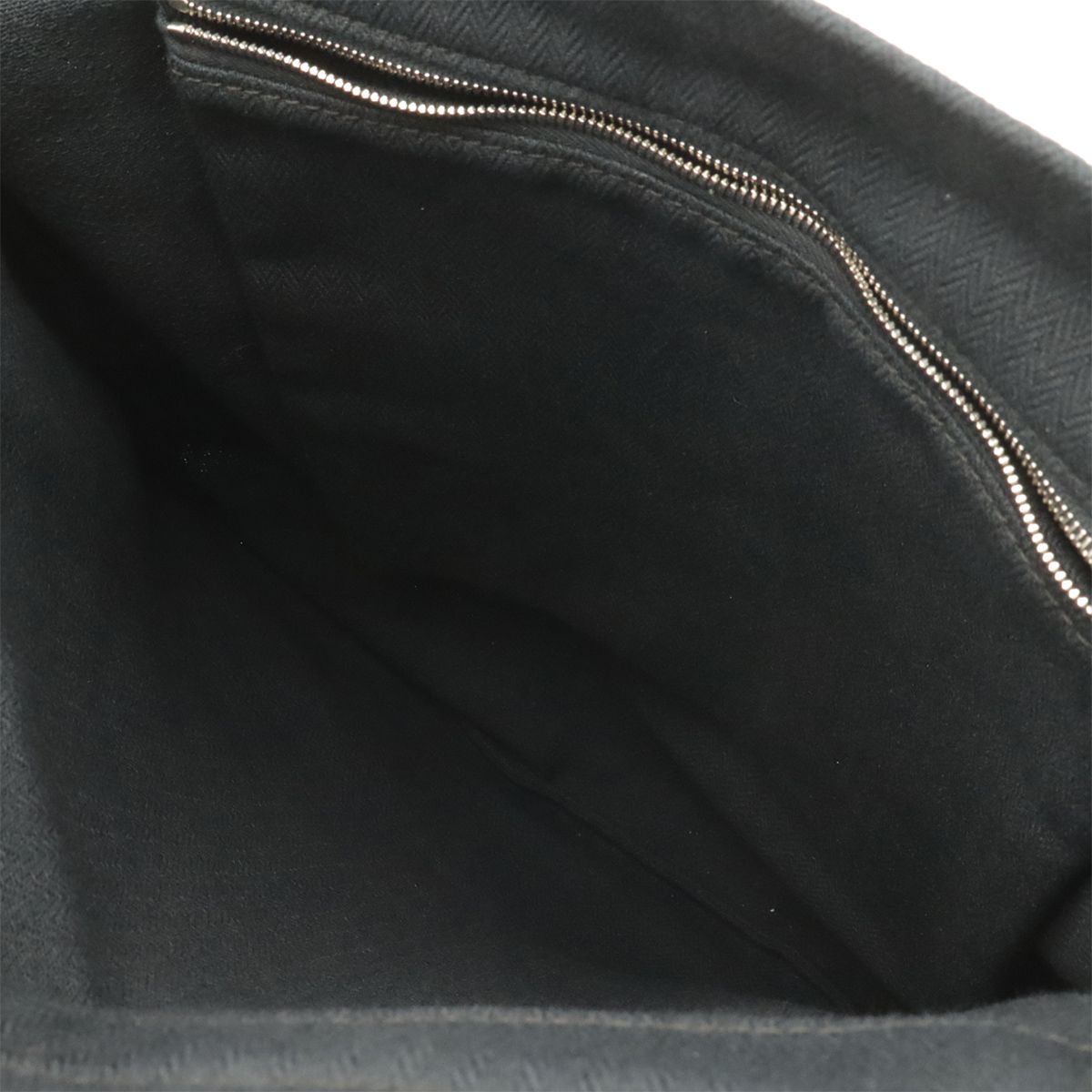 Hermes Sac Aline Backpack 2-Way Shoulder Bag Toile Chevron Leather Black Brown — view 6