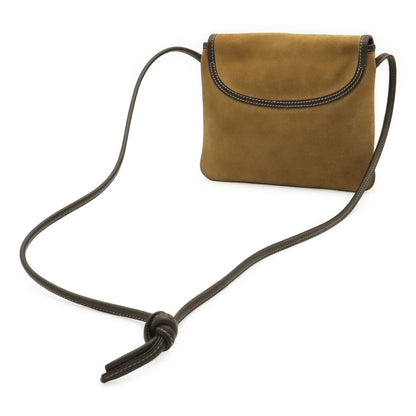 Loewe Vintage Anagram Shoulder Bag Pochette Crossbody Suede Leather Light Khaki — view 2