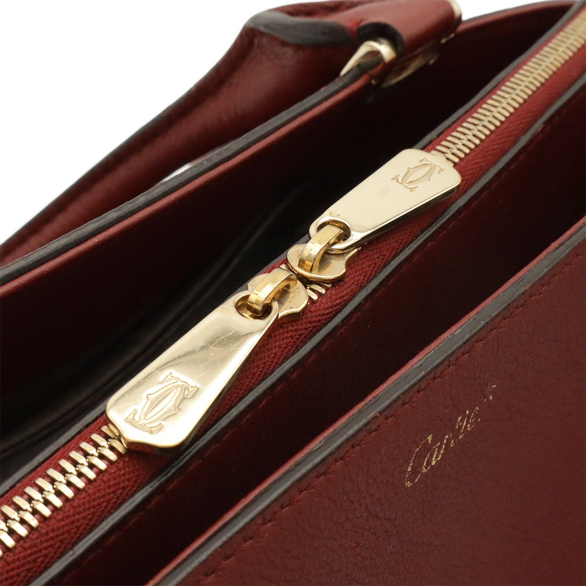 Cartier C de Cartier 2-Way Shoulder Bag Crossbody Leather Bordeaux Gold — view 5