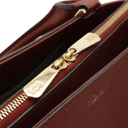 Cartier C de Cartier 2-Way Shoulder Bag Crossbody Leather Bordeaux Gold — view 5