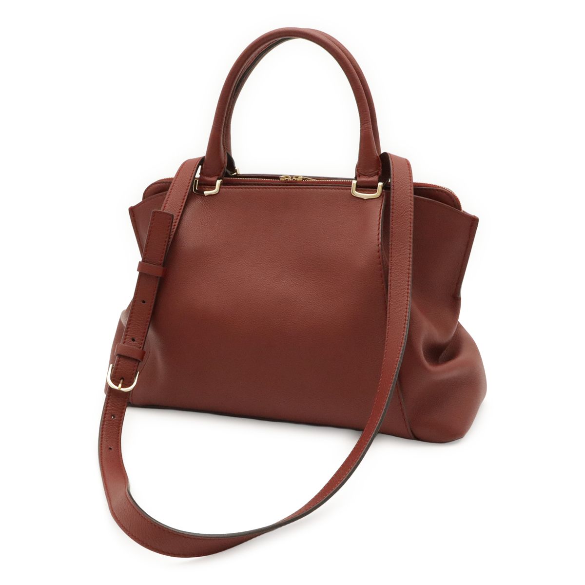 Cartier C de Cartier 2-Way Shoulder Bag Crossbody Leather Bordeaux Gold — view 2