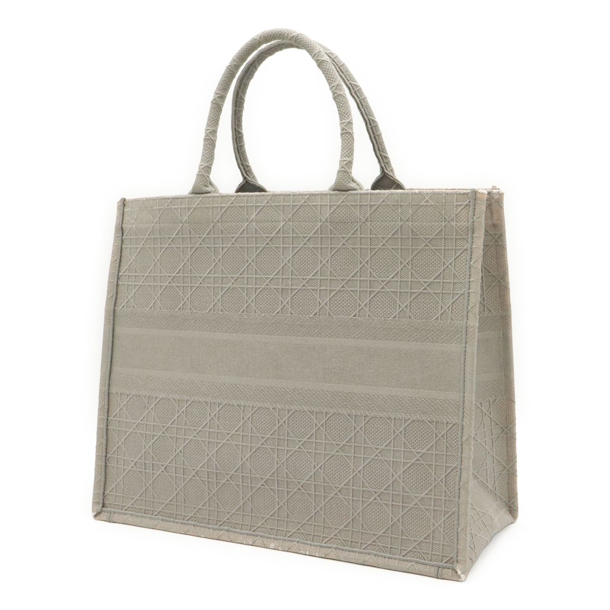Dior Book Tote Bag Large Cannage Canvas Gray — view 2