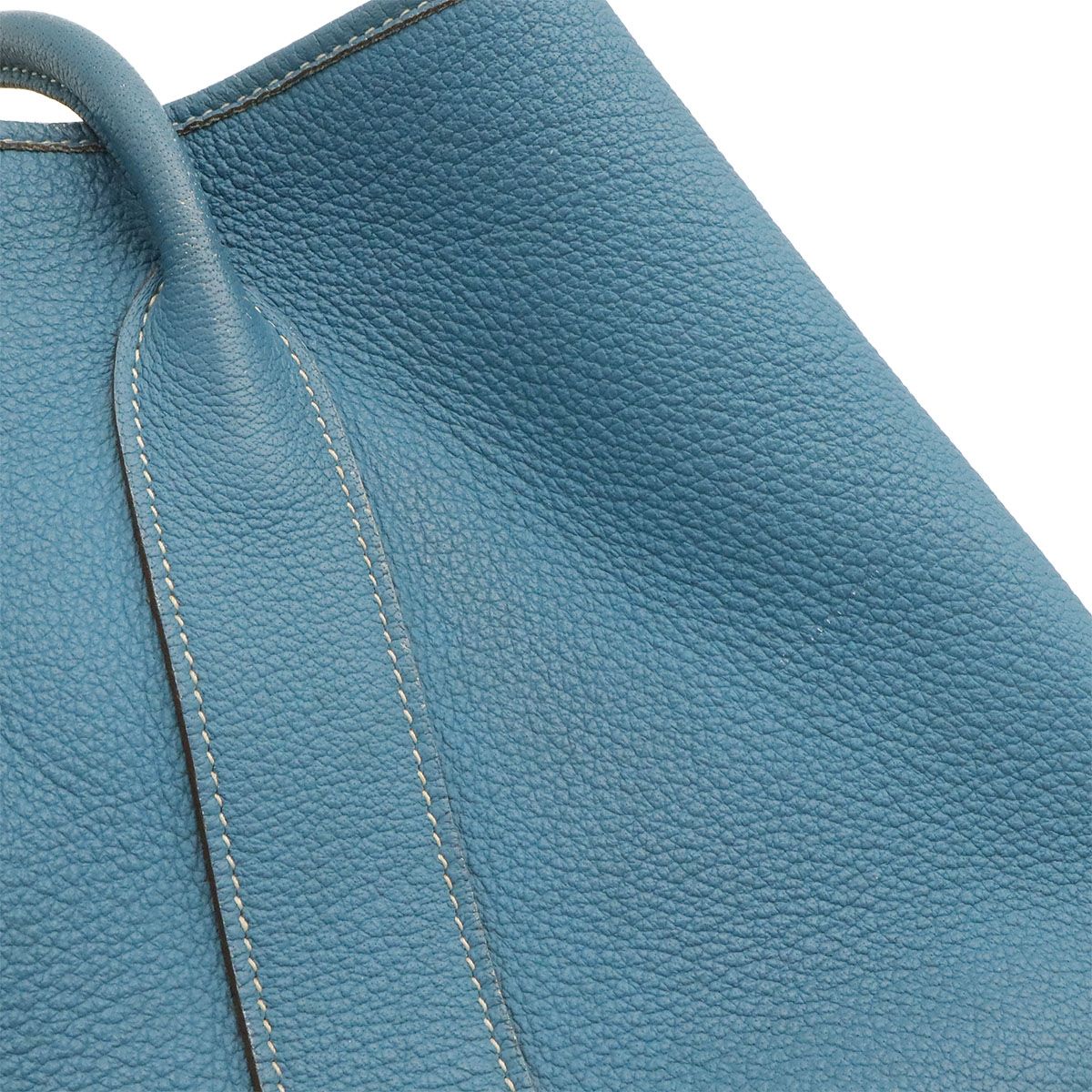 Hermes Garden Party PM Tote Shoulder Bag Negonda Leather Blue Jean Light Silver — view 5