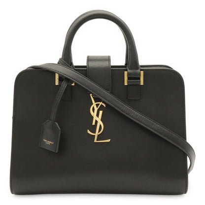 Saint Laurent Paris YSL Baby Cabas 2-Way Shoulder Bag Leather Black