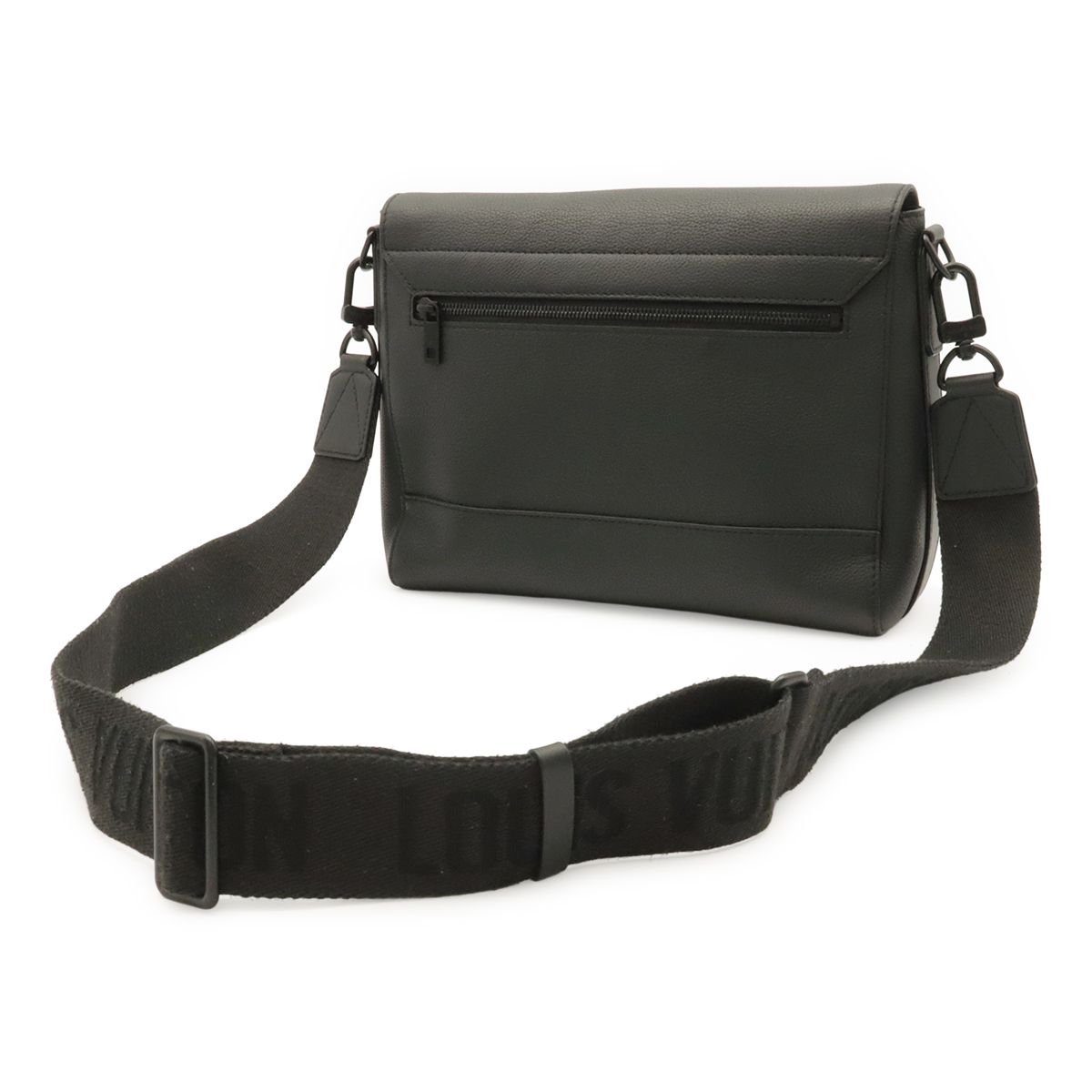 Louis Vuitton LV Aerogram Takeoff Messenger Shoulder Bag Leather Noir Black — view 2