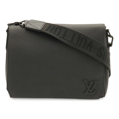 Louis Vuitton LV Aerogram Takeoff Messenger Shoulder Bag Leather Noir Black