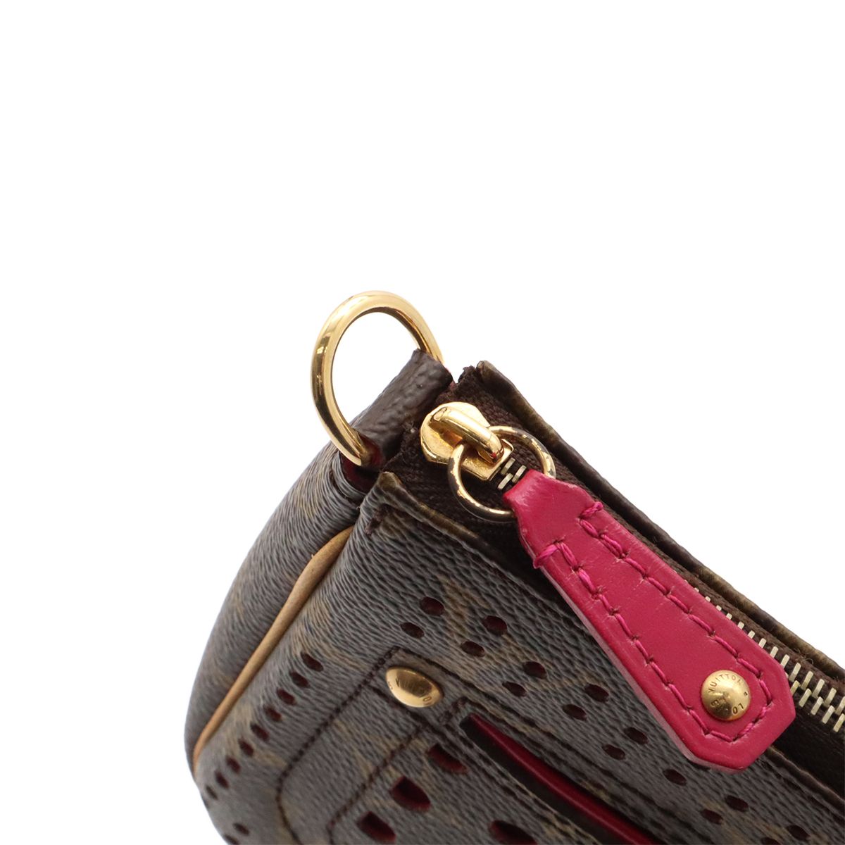 Louis Vuitton Monogram Perfo Pochette Soir Pouch Handbag Fuchsia — view 5