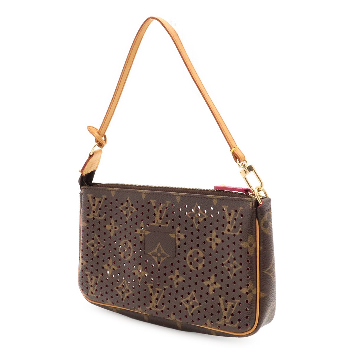 Louis Vuitton Monogram Perfo Pochette Soir Pouch Handbag Fuchsia — view 2