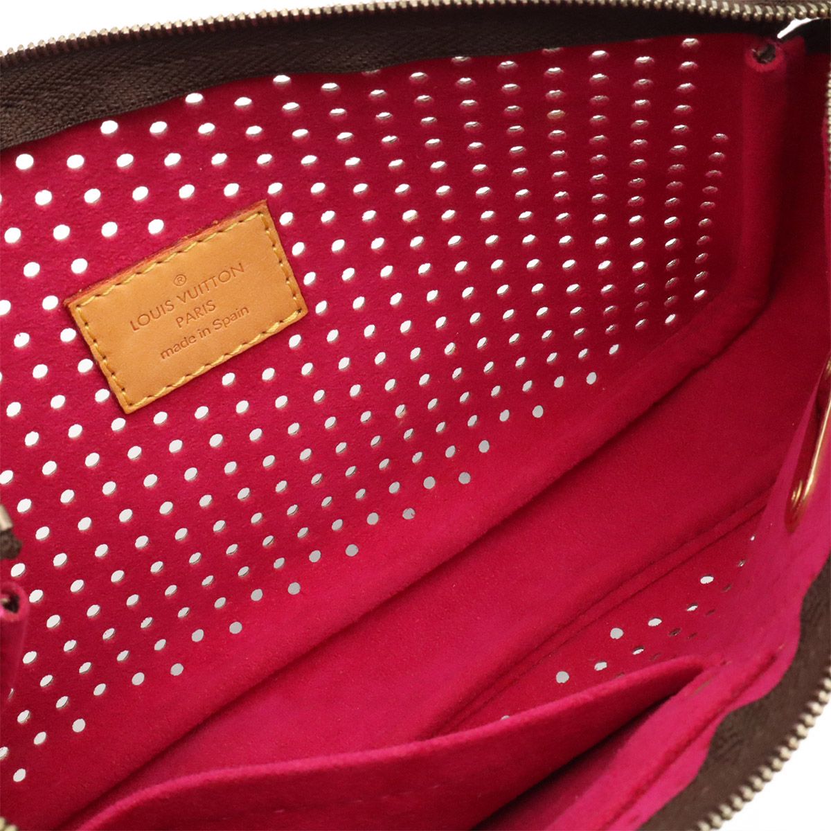 Louis Vuitton Monogram Perfo Pochette Soir Pouch Handbag Fuchsia — view 8