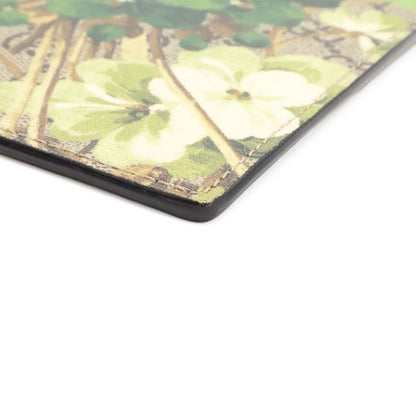 Gucci GG Blooms Supreme Clutch Flower Floral Pattern Leather Khaki Beige Green — view 3